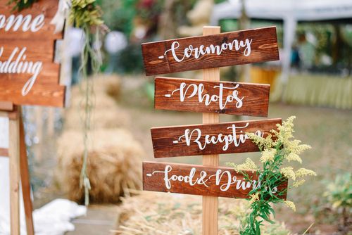 Rustic Signs at a Wedding