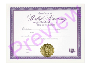 Certificate of Newborn Naming