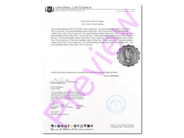 Sealed Letter of Good Standing