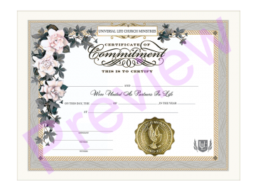 ULC Commitment of Love Certificate