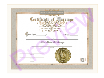 ULC Certificate of Marriage