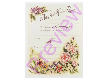 Vintage Floral Marriage Certificate