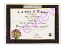 Premium Credential of Ordination